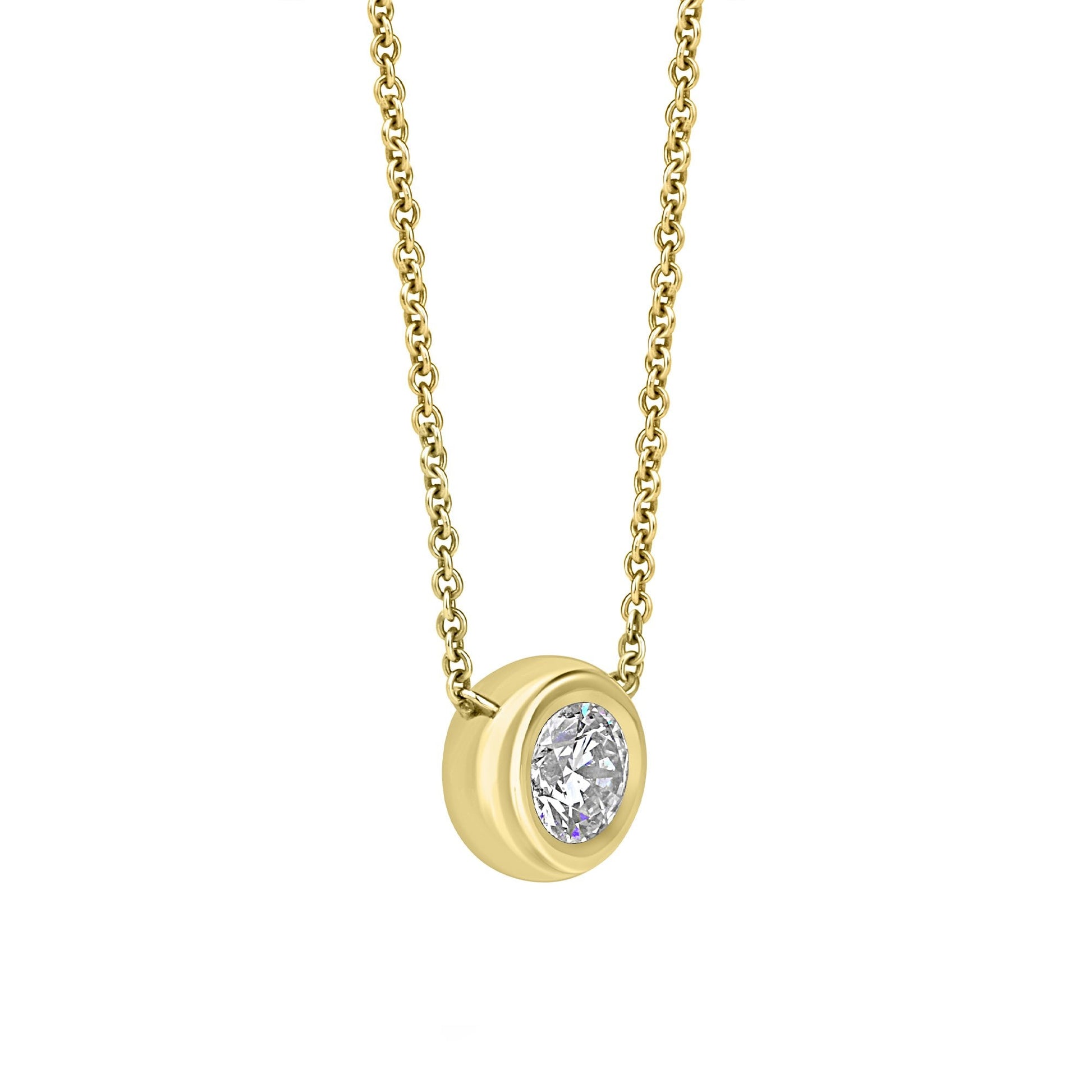 18ct Yellow Gold 0.75ct Round Lab Grown Diamond 'Donut' Necklace
