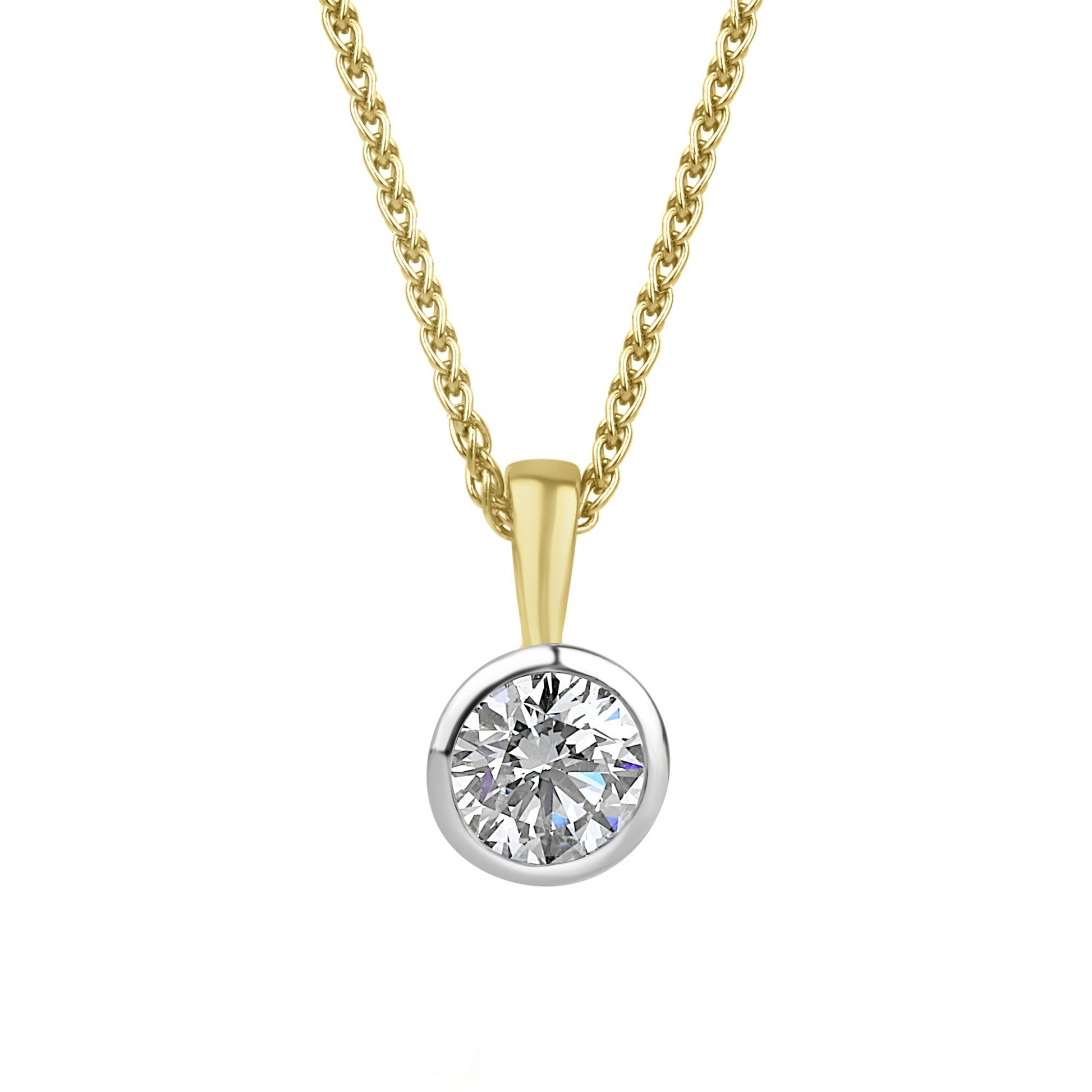 18ct Yellow Gold 1.03ct Round Brilliant Lab Grown Diamond Necklace