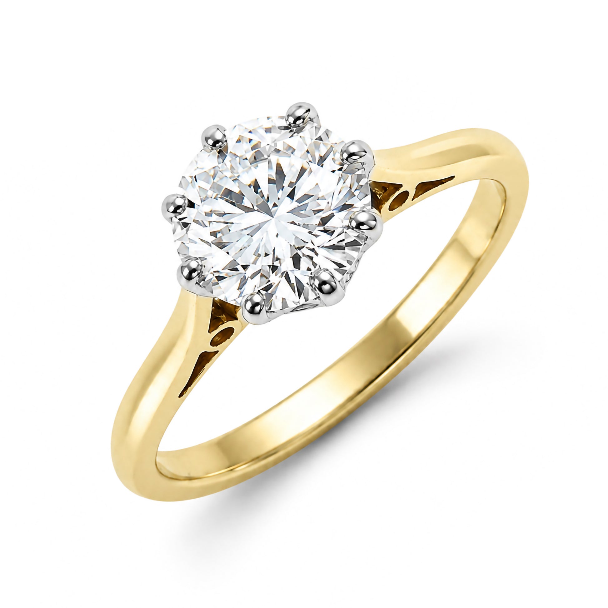 18ct Yellow Gold 1.10ct Round Brilliant Cut Diamond Solitaire Pre Owned Ring