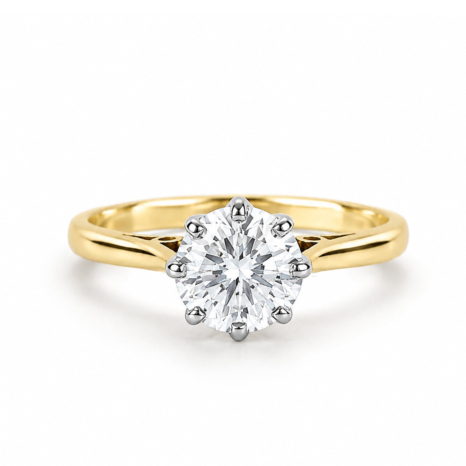 18ct Yellow Gold 1.10ct Round Brilliant Cut Diamond Solitaire Pre Owned Ring