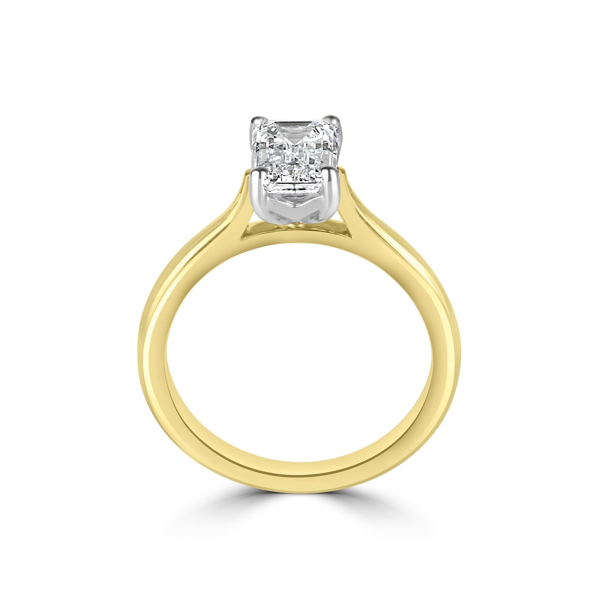 18ct Yellow Gold 1.37ct  Emerald Cut Lab Grown Diamond 'Elizabeth' Solitaire Ring