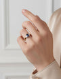 18ct Yellow Gold 1.38ct Sapphire and Diamond three Stone Ring