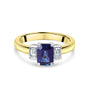 18ct Yellow Gold 1.38ct Sapphire and Diamond Three Stone Ring