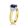 18ct Yellow Gold 1.38ct Sapphire and Diamond Three Stone Ring