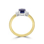 18ct Yellow Gold 1.38ct Sapphire and Diamond Three Stone Ring