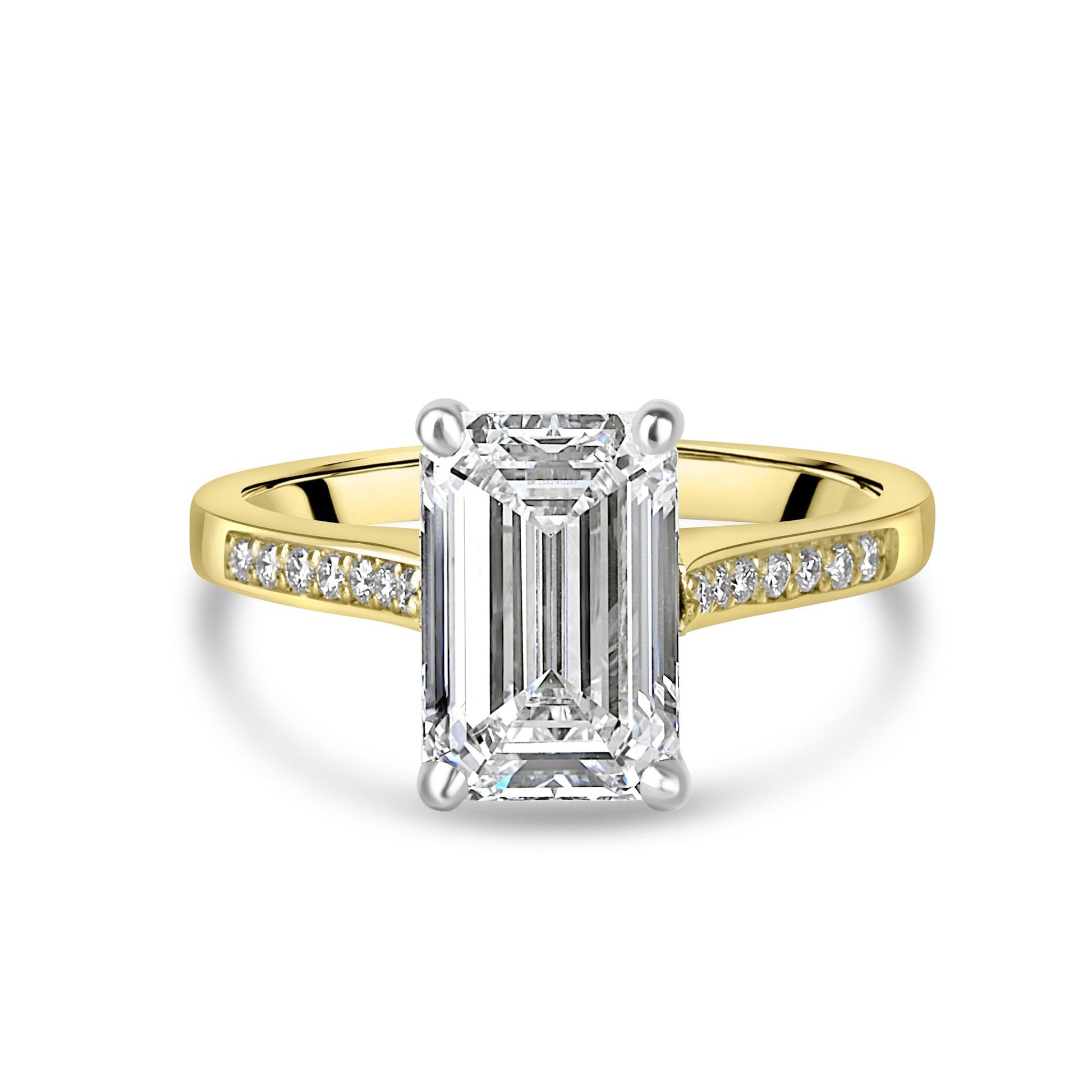 18ct Yellow Gold 3.01ct Emerald Lab Grown Diamond 'Bella' Engagement Ring