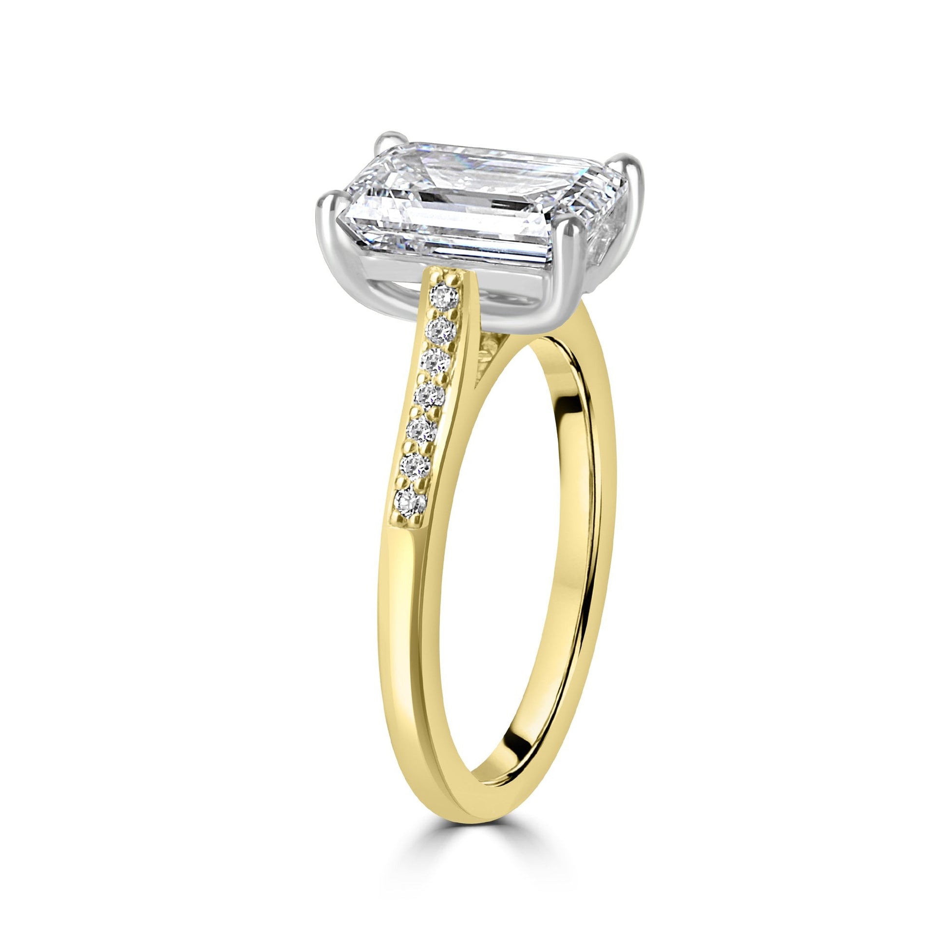 18ct Yellow Gold 3.01ct Emerald Lab Grown Diamond 'Bella' Engagement Ring