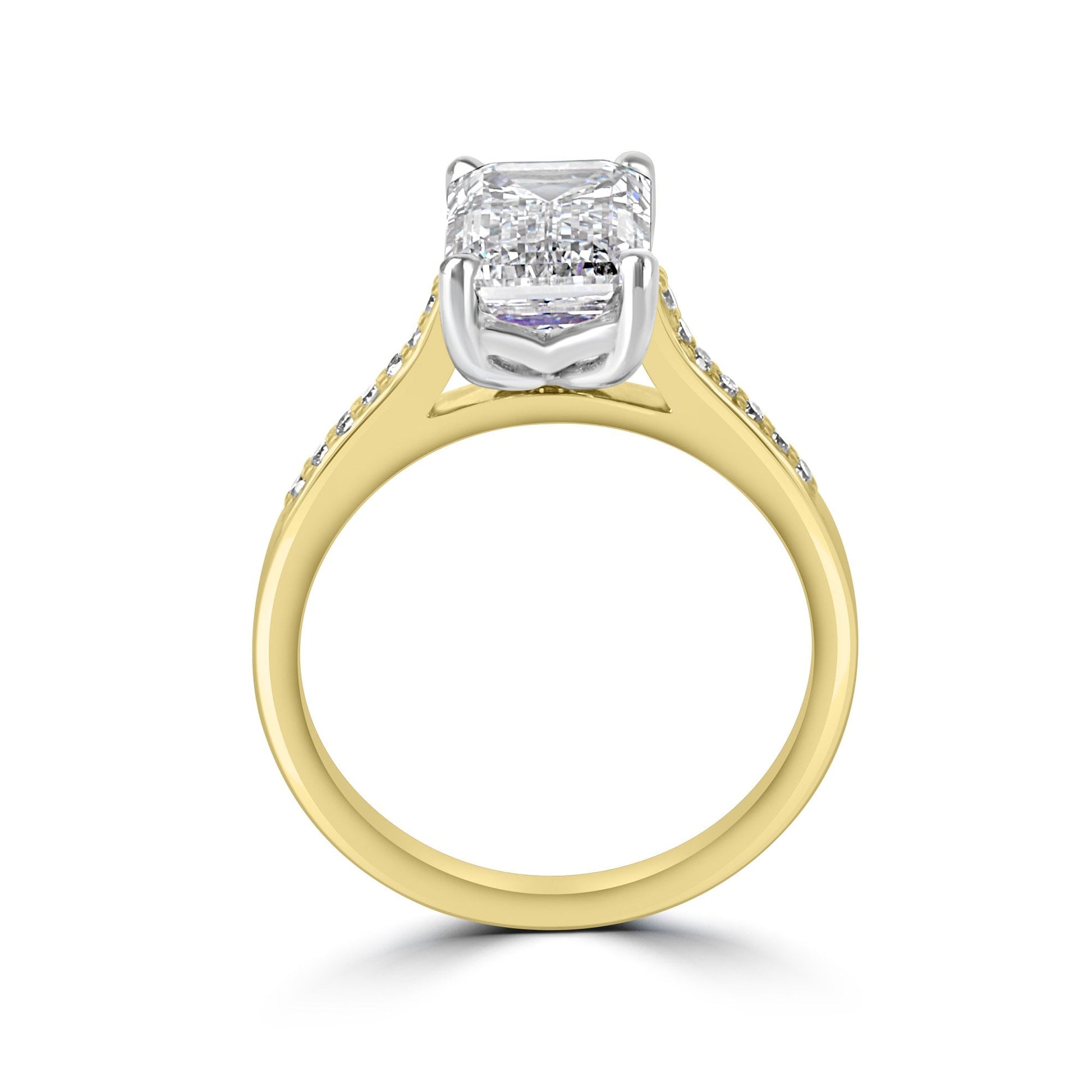 18ct Yellow Gold 3.01ct Emerald Lab Grown Diamond 'Bella' Engagement Ring