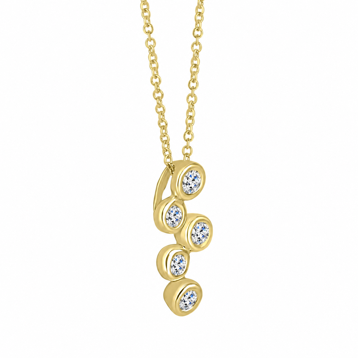 18ct Yellow Gold Bubbles Diamond Necklace