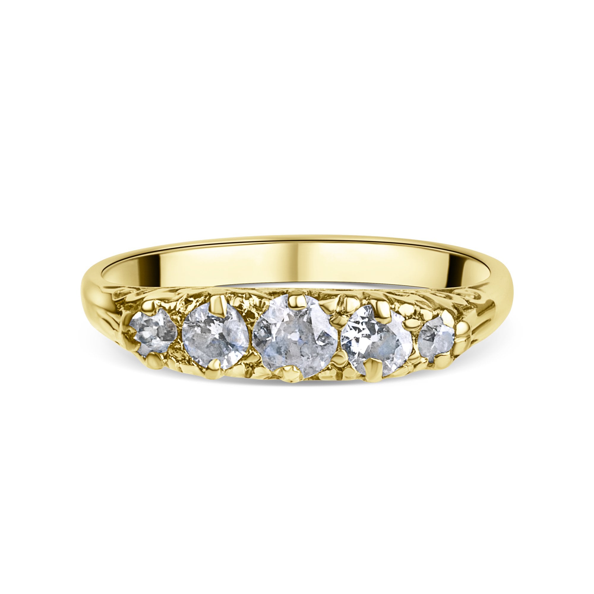 18ct Yellow Gold Circa 0.40ct Five Stone Round Brilliant Cut Diamond Pre-Owned Ring