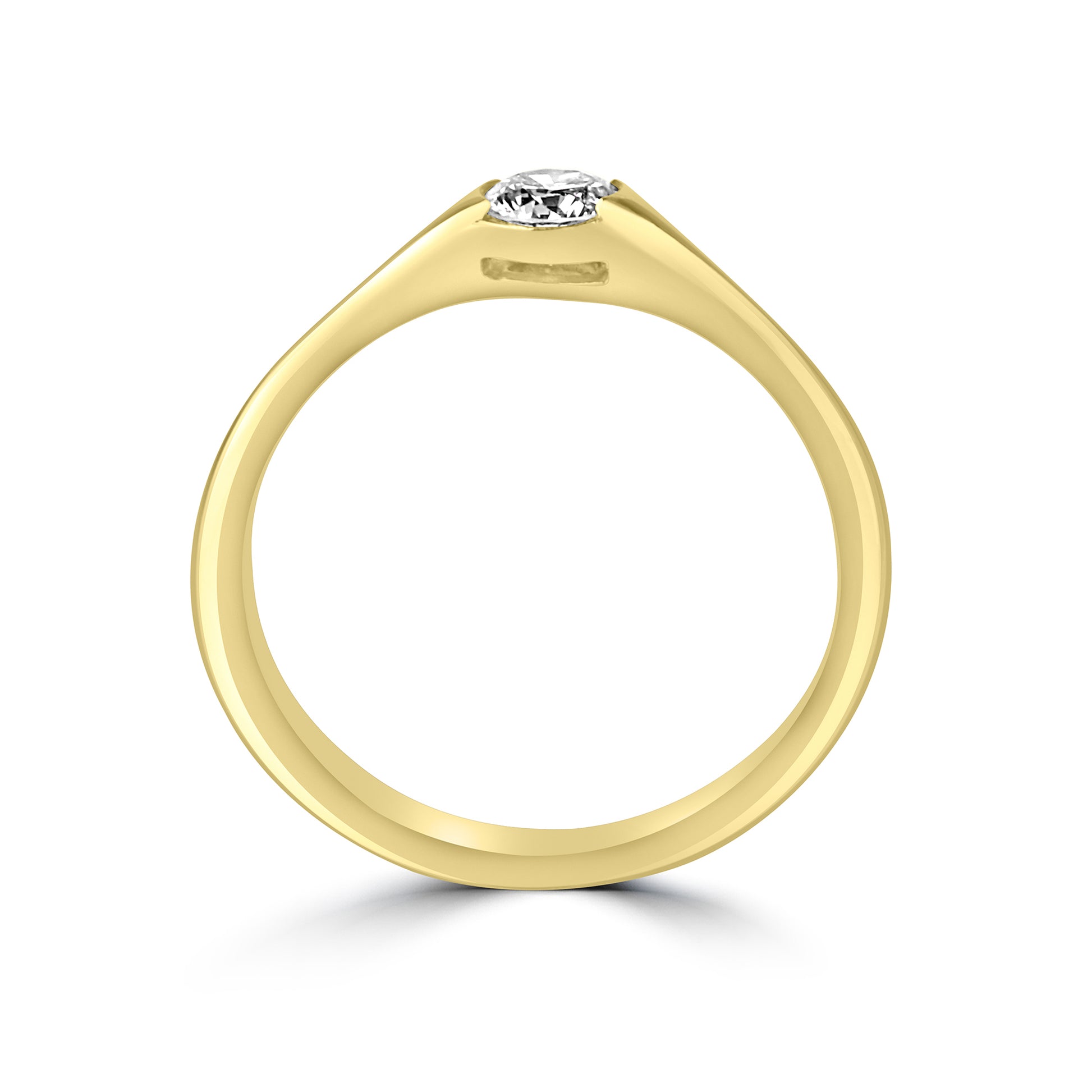 18ct Yellow Gold Diamond Half Rub Over Pre-Owned Solitaire Ring
