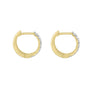 18ct Yellow Gold Diamond Huggie Hoop Earrings