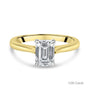 18ct Yellow Gold Emerald Cut Lab Grown Diamond Solitaire Engagement Ring