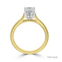18ct Yellow Gold Emerald Cut Lab Grown Diamond Solitaire Engagement Ring
