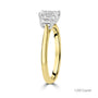18ct Yellow Gold Emerald Cut Lab Grown Diamond Three Stone Engagement Ring