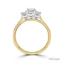 18ct Yellow Gold Emerald Cut Lab Grown Diamond Three Stone Engagement Ring