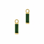 18ct Yellow Gold Green Tourmaline Oblong Charms (For Huggie Hoops Sold Separately)