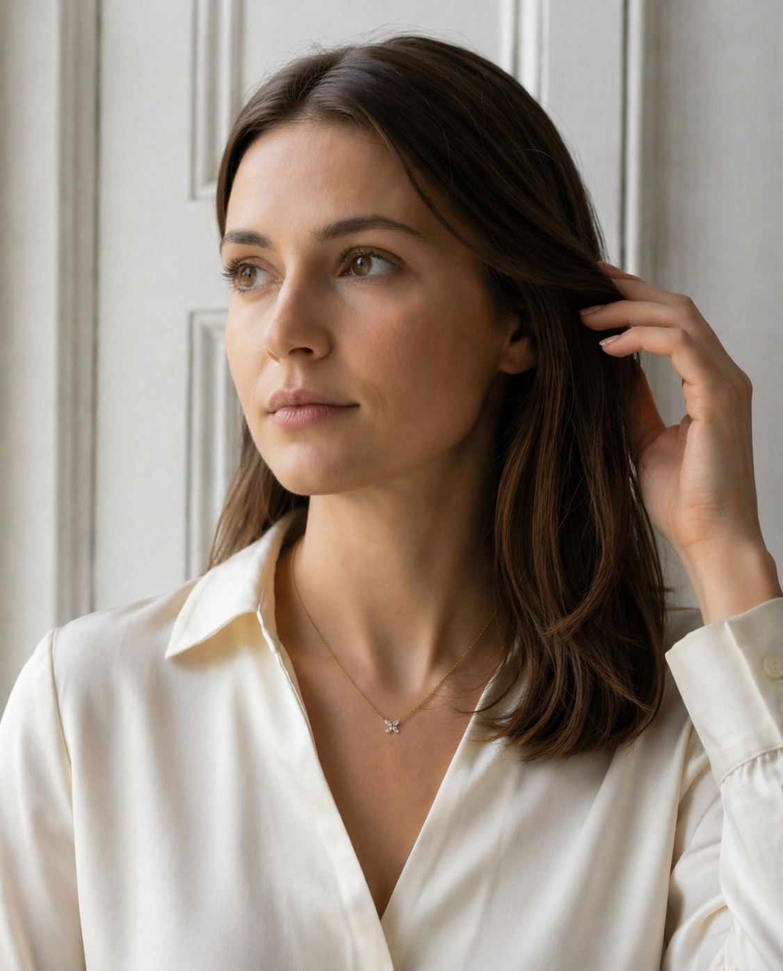 18ct Yellow Gold Marquise Diamond Flower Necklace