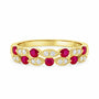18ct Yellow Gold Milgrain Ruby Diamond 0.14ct Total Dress Ring