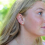 18ct Yellow Gold Mother Of Pearl Clover Stud Earrings