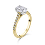 18ct Yellow Gold Oval Lab Grown Diamond Engagement Ring With Diamond Set Shoulders