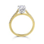 18ct Yellow Gold Oval Lab Grown Diamond Engagement Ring With Diamond Set Shoulders