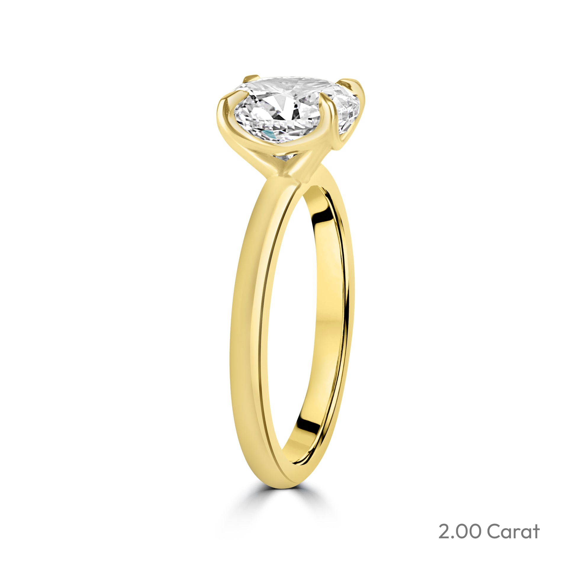 18ct Yellow Gold Oval Lab Grown Diamond Talon Claw Solitaire Engagement Ring