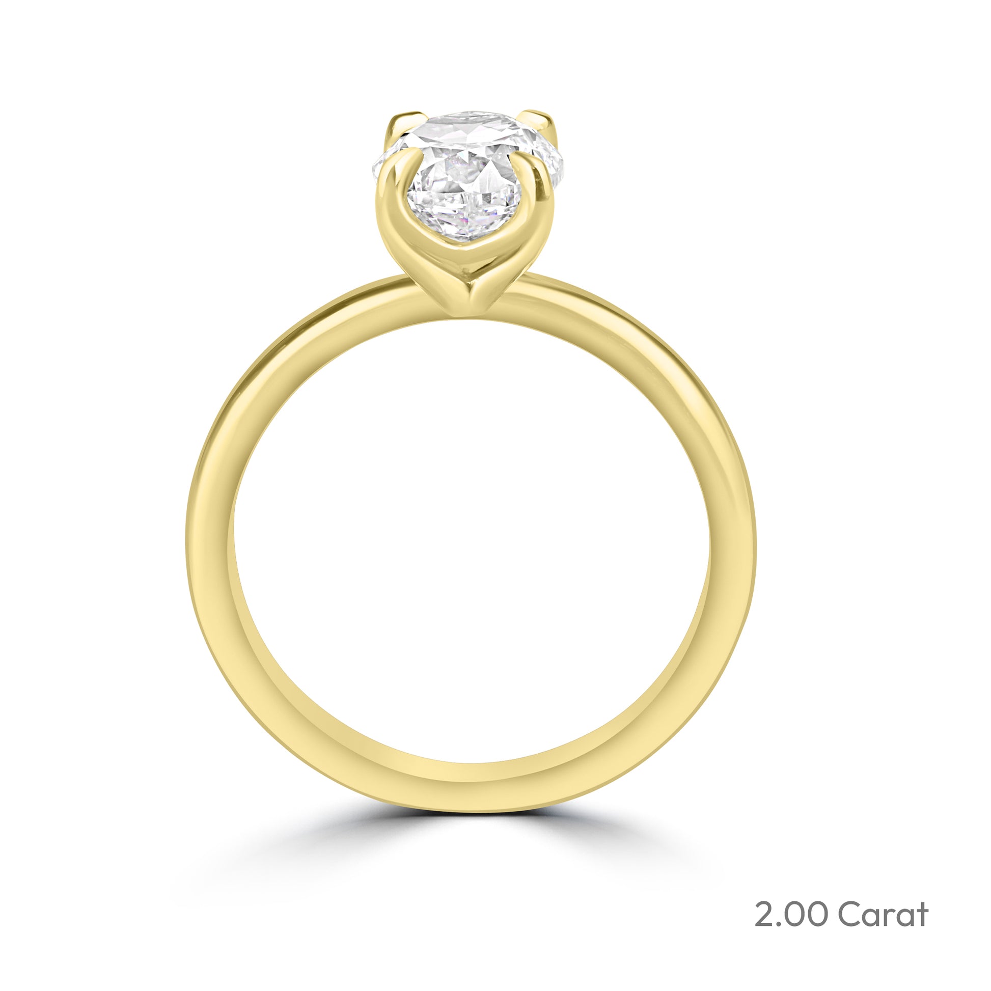 18ct Yellow Gold Oval Lab Grown Diamond Talon Claw Solitaire Engagement Ring