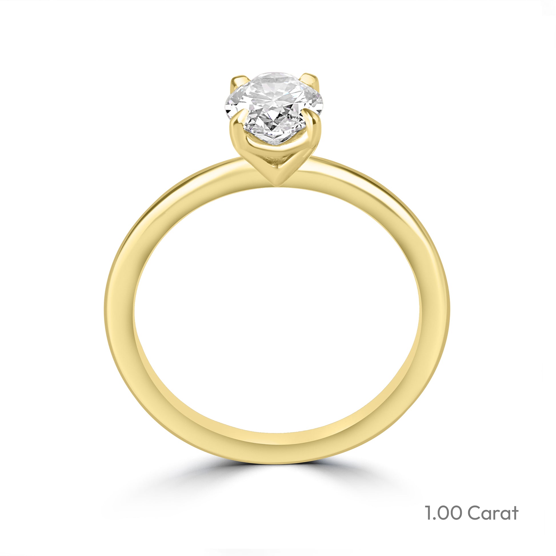 18ct Yellow Gold Oval Lab Grown Diamond Talon Claw Solitaire Engagement Ring