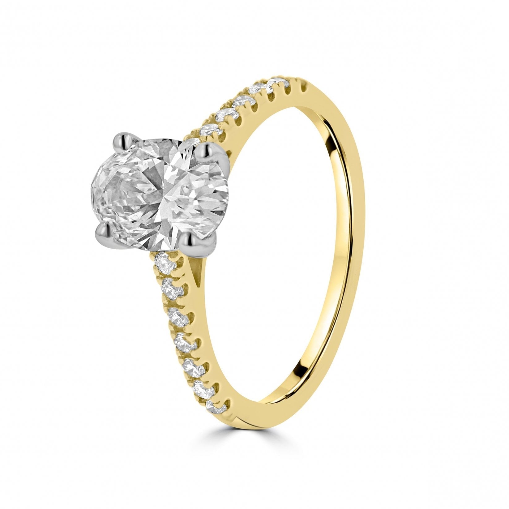 18ct Yellow Gold Oval Lab grown Diamond 'Lily' Engagement Ring