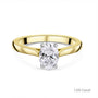 18ct Yellow Gold Oval Natural Diamond Four Claw Solitaire Engagement Ring