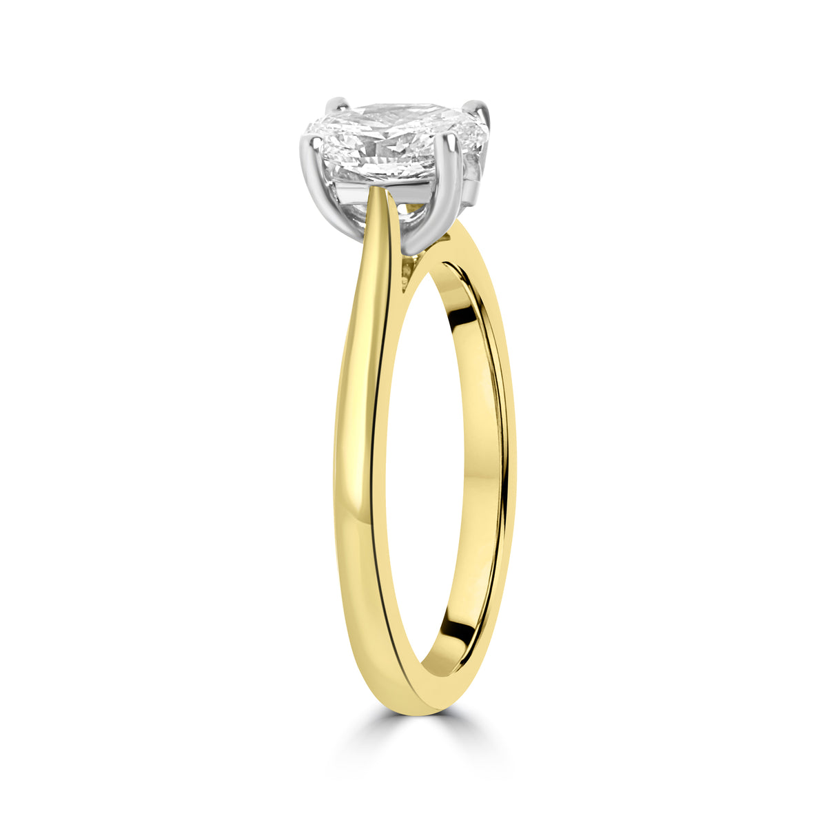 18ct Yellow Gold & Platinum 1.02ct Oval Diamond Solitaire Ring