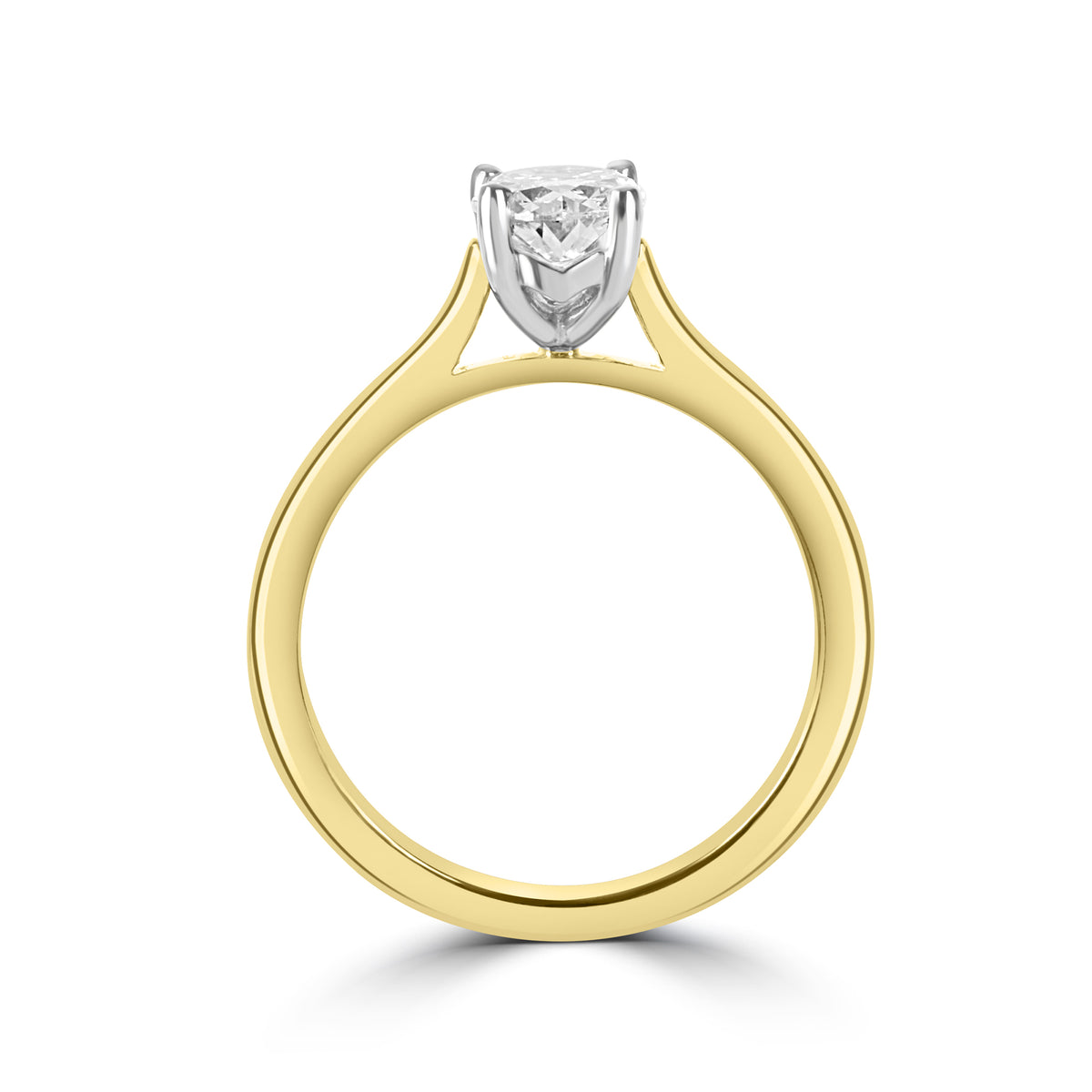 18ct Yellow Gold & Platinum 1.02ct Oval Diamond Solitaire Ring