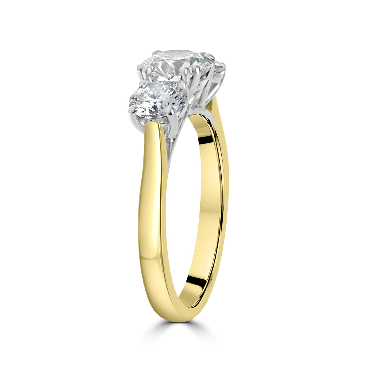 18ct Yellow Gold & Platinum 2.00ct Lab Grown Diamond Three Stone Engagement Ring