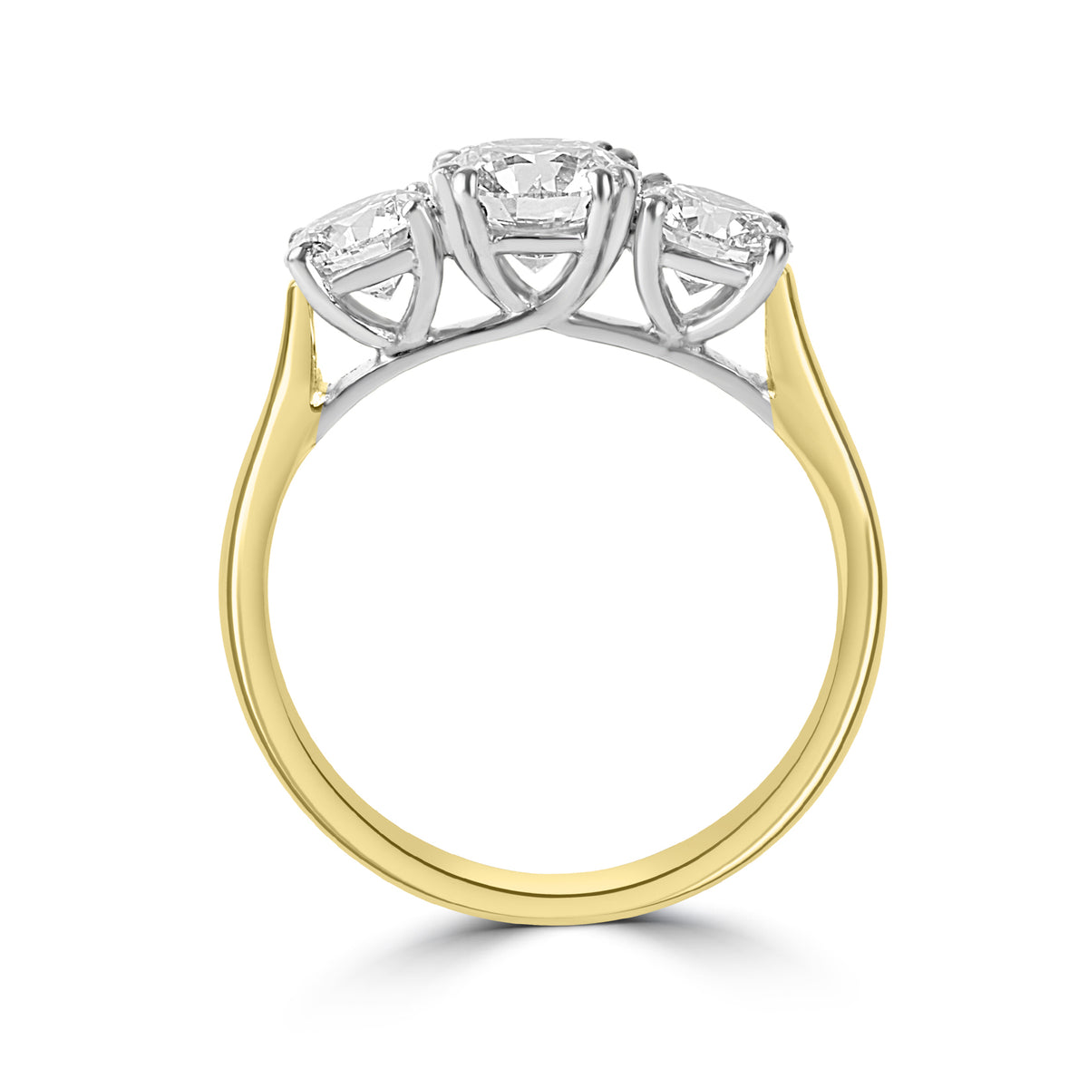 18ct Yellow Gold & Platinum 2.00ct Lab Grown Diamond Three Stone Engagement Ring