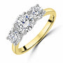 18ct Yellow Gold & Platinum 2.02ct Diamond Three Stone Ring