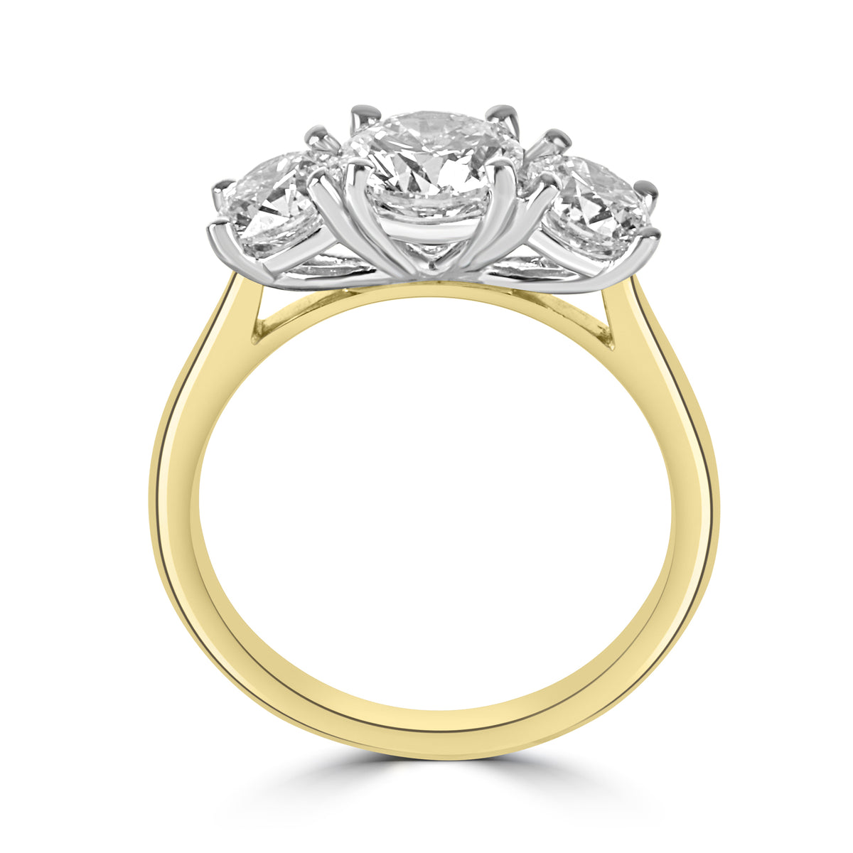 18ct Yellow Gold & Platinum 2.02ct Diamond Three Stone Ring