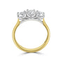 18ct Yellow Gold & Platinum 3 Stone RBC Lab Grown Diamond Engagement Ring