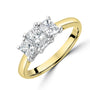 18ct Yellow Gold Platinum Radiant Cut Diamond Total 1.12ct Ring