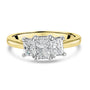 18ct Yellow Gold Platinum Radiant Cut Diamond Total 1.12ct Ring