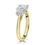 18ct Yellow Gold Platinum Radiant Cut Diamond Total 1.12ct Ring