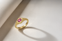 18ct Yellow Gold, Ridge Detail, Flush Set Pink Oval Spinel Dress Ring