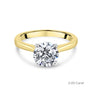 18ct Yellow Gold Round Brilliant Cut Lab Grown Diamond High Set Solitaire Engagement Ring