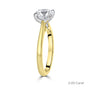 18ct Yellow Gold Round Brilliant Cut Lab Grown Diamond High Set Solitaire Engagement Ring
