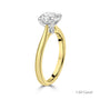 18ct Yellow Gold Round Brilliant Cut Lab Grown Diamond High Set Solitaire Engagement Ring