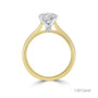 18ct Yellow Gold Round Brilliant Cut Lab Grown Diamond High Set Solitaire Engagement Ring