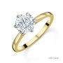 18ct Yellow Gold Round Brilliant Cut Lab Grown Diamond Six Claw Solitaire Engagement Ring