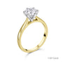18ct Yellow Gold Round Brilliant Cut Lab Grown Diamond Six Claw Solitaire Engagement Ring