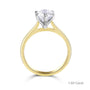 18ct Yellow Gold Round Brilliant Cut Natural Diamond Six Claw Solitaire Engagement Ring