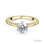18ct Yellow Gold Round Brilliant Cut Natural Diamond Six Claw Solitaire Engagement Ring